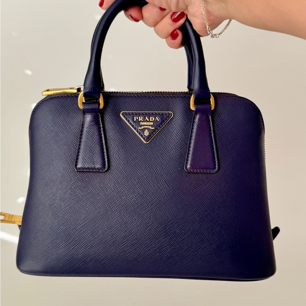 Prada Purple Saffiano Lux Leather Small Promenade Crossbody Bag - Picture 1 of 16
